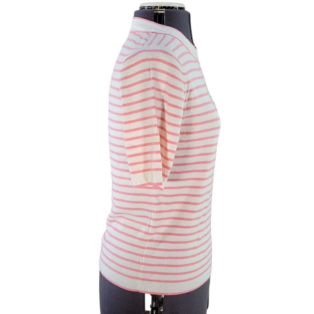 NWOT Talbots Stripe Short Sleeve Knit Top Sz LP - Picture 2 of 6